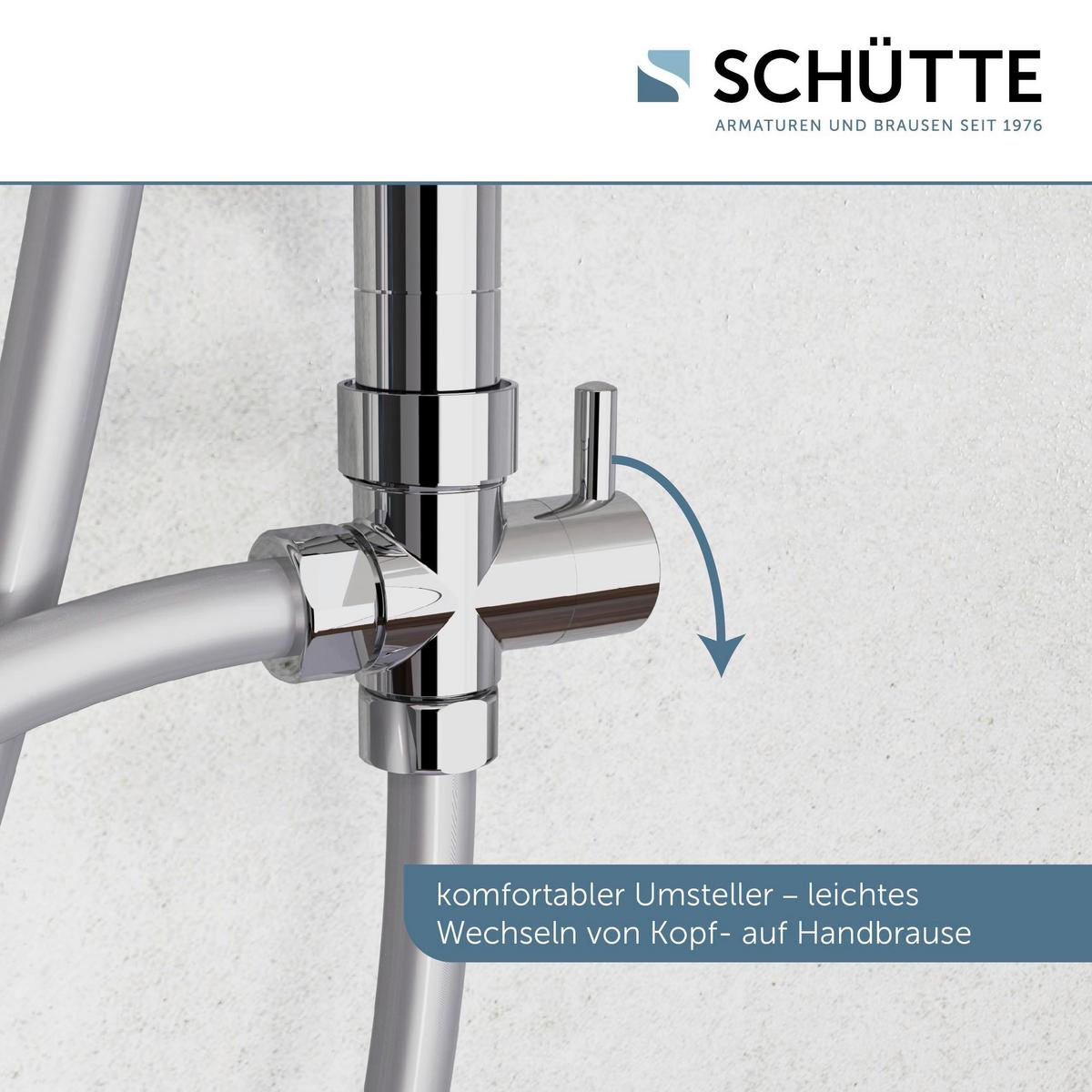 ZESTAW Z DESZCZOWNICĄ 60660 - kolor srebrny/kolor chromowy, Basics, tworzywo sztuczne/metal (32/97/54cm) - Schütte