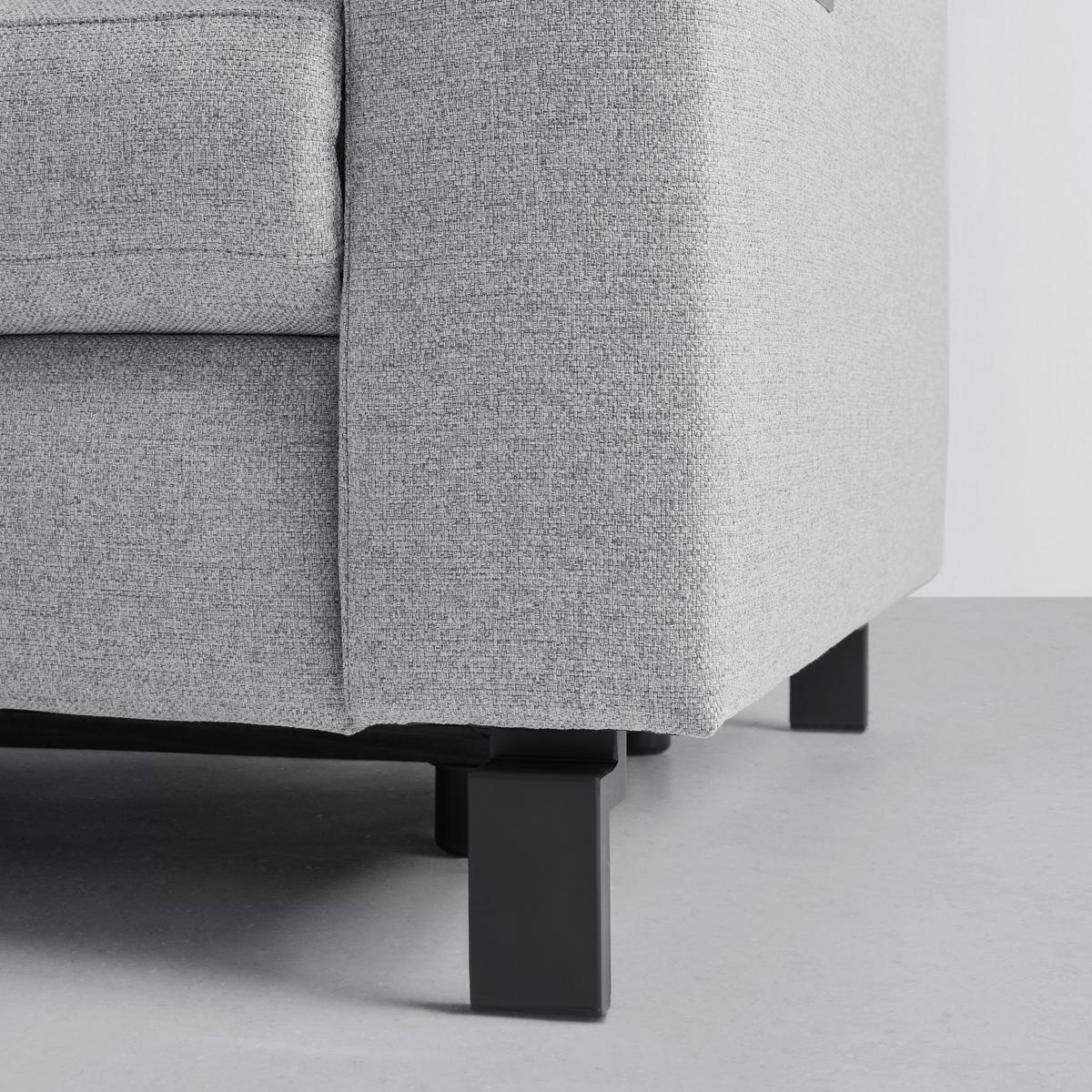 Wohnlandschaft Corvara Plus Grau - Schwarz/Grau, MODERN, Textil/Metall (286/91/187cm) - Premium Living