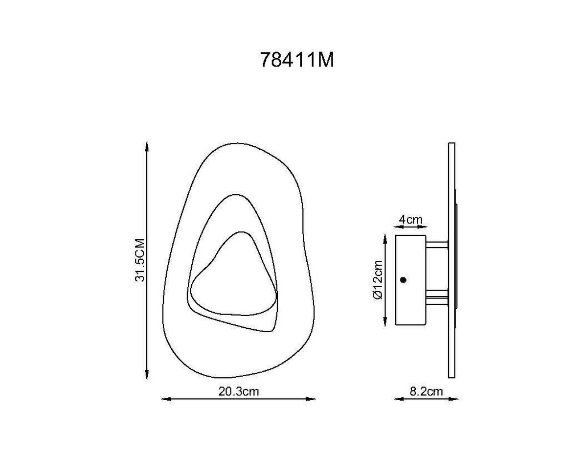 LED-WANDLEUCHTE 78411M DORSEY - Klar/Weiss, Design, Glas/Metall (20,3/31,5cm) - Globo