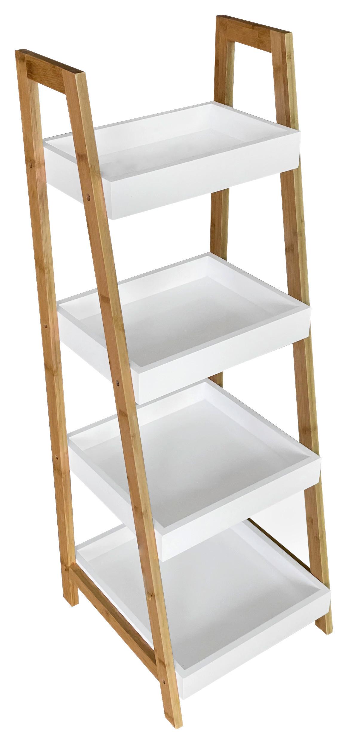 Polica Liane 2 - bijela/prirodne boje, Moderno, drvni materijal/prirodni materijali (34/98/35cm) - Based