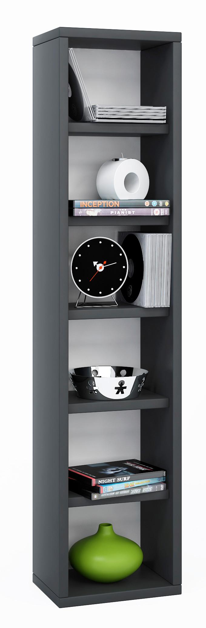 Regal Elementa, Črna, 21 Cm - črna, Basics, leseni material (21/97,4/20cm) - MID.YOU