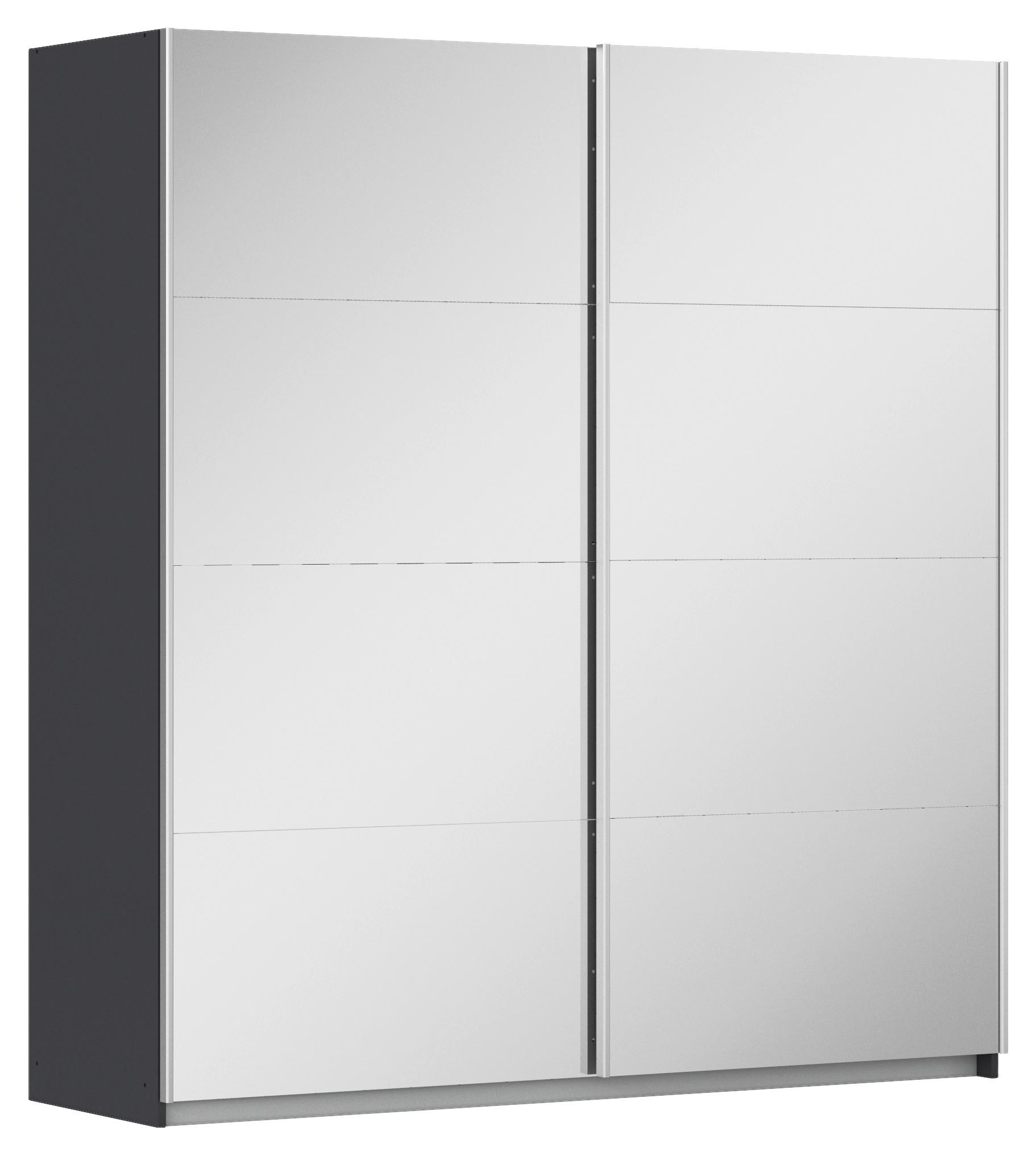 Ormar S Kliznim Vratima Subito - boje grafita/srebrne boje, Moderno, drvni materijal/metal (181/197/61cm) - Modern Living