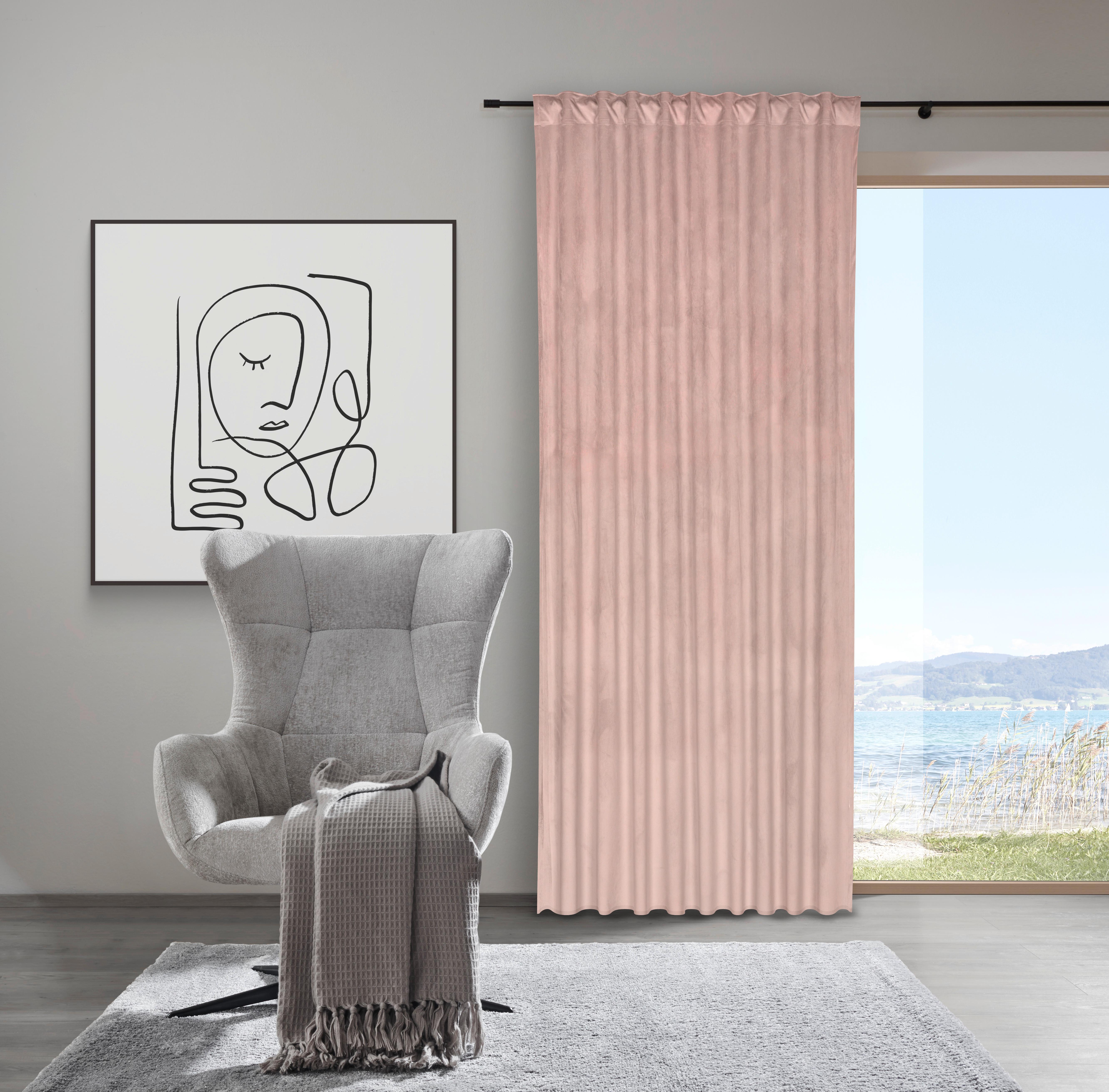 GARDINLÄNGD VIOLA - rosa, Klassisk, textil (140/245cm) - Premium Living