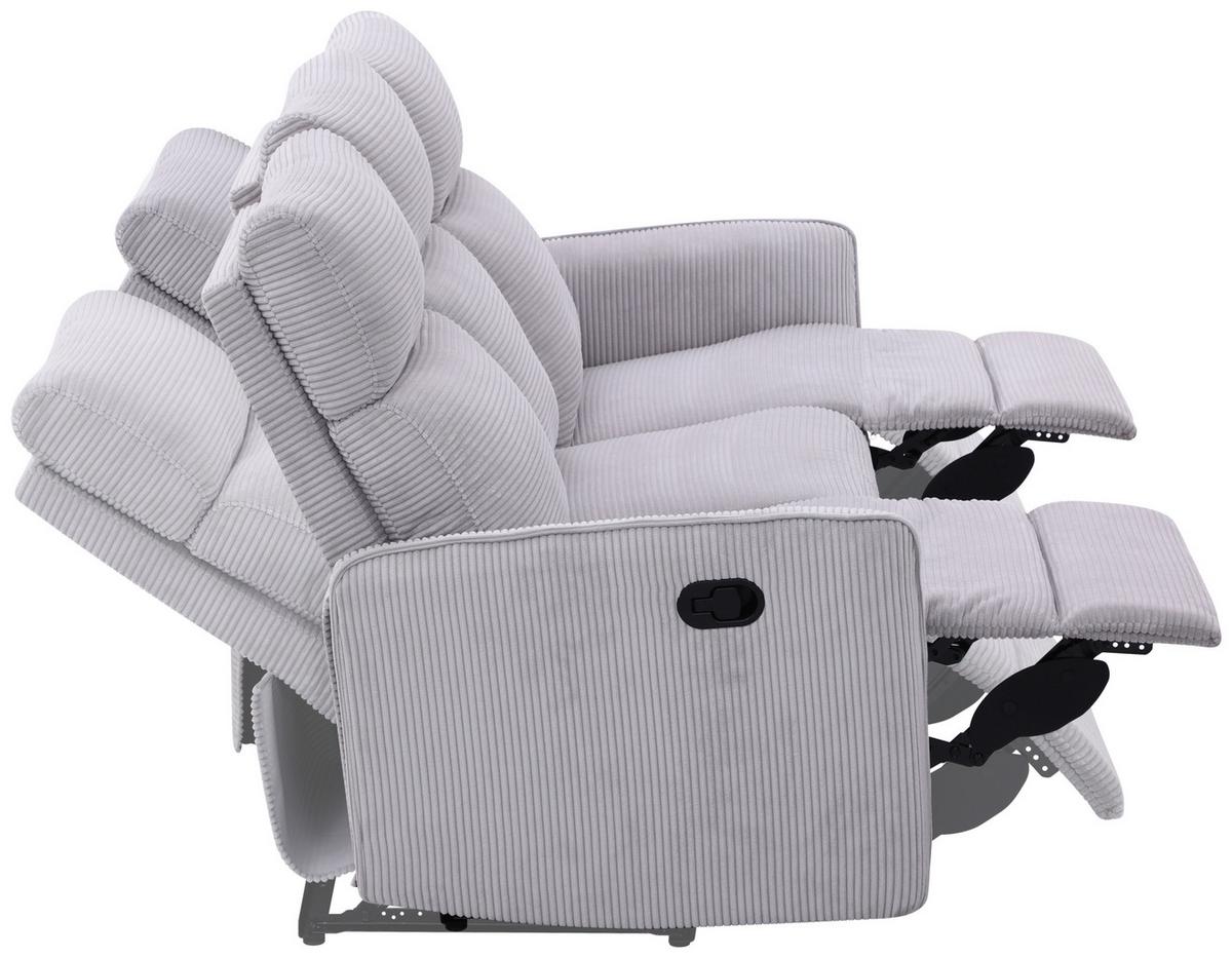 Sedežna Garnitura London - siva/črna, Basics, kovina/umetna masa (133/105/93cm) - Ondega