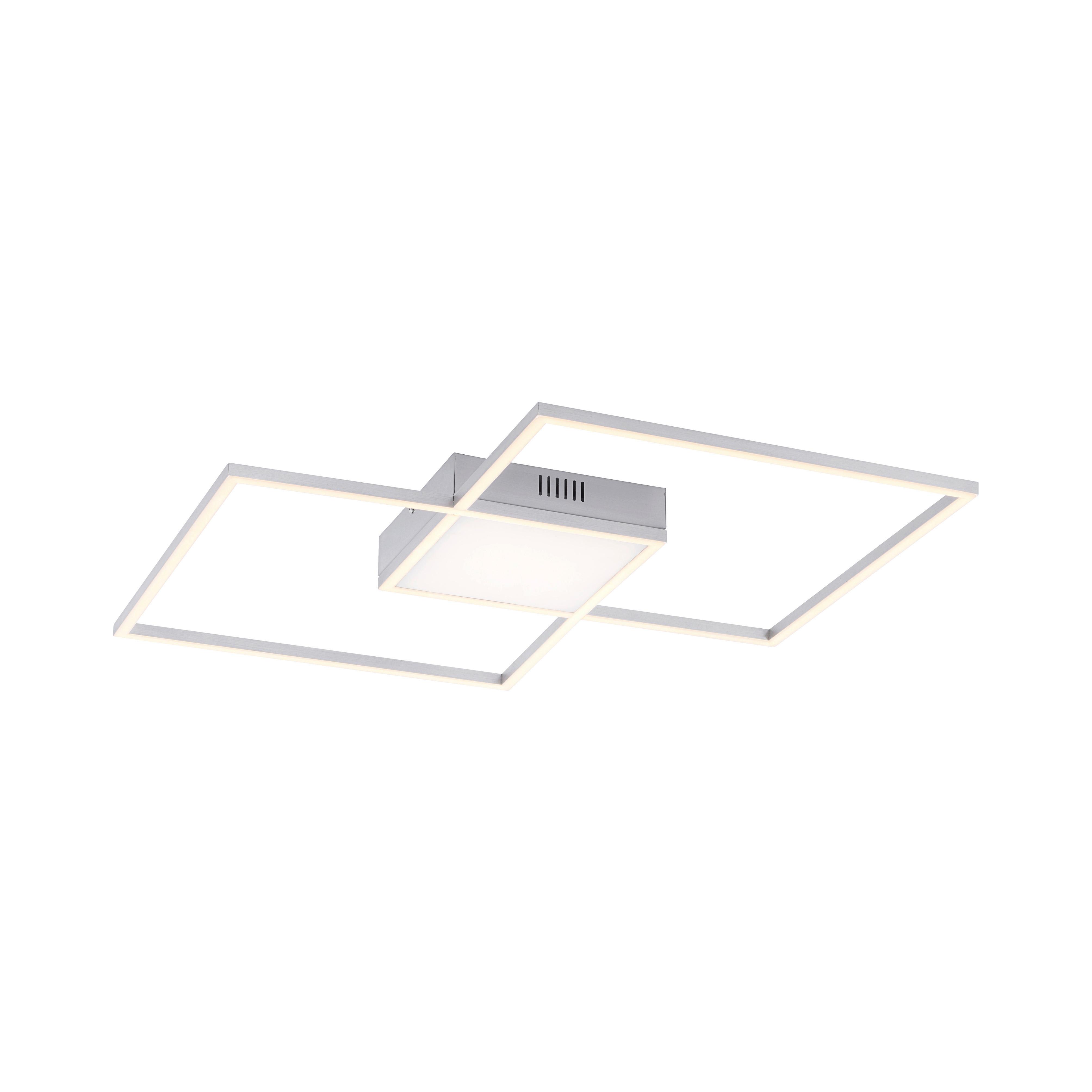LED-Deckenleuchte Asmin Silberfarben max. 50 Watt - Silberfarben, Design, Kunststoff/Metall (60/60/5,3cm) - Just Light