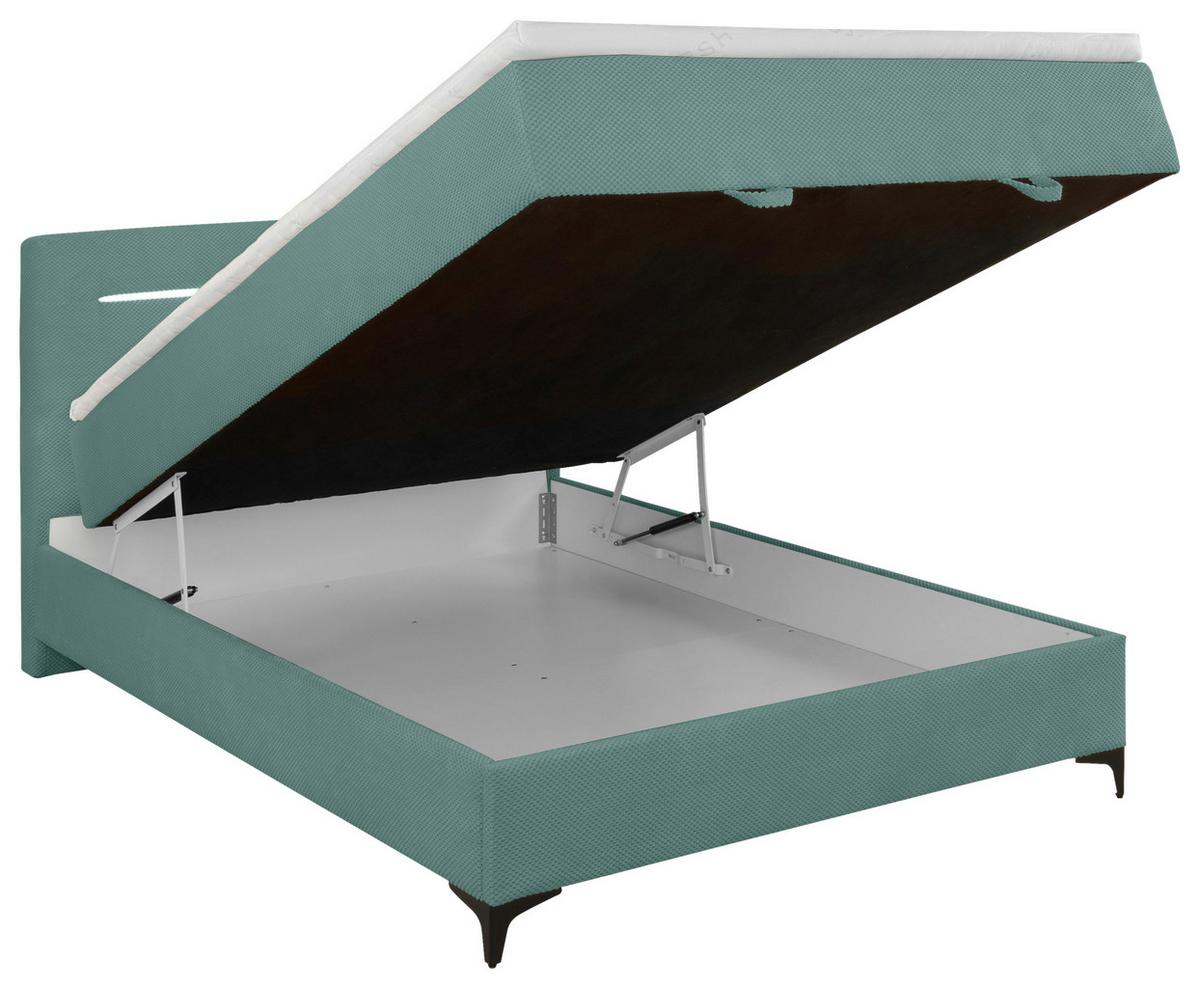 Box Krevet Jerry - tirkizna/crna, Konvencionalno, tekstil (140/200cm) - Mömax