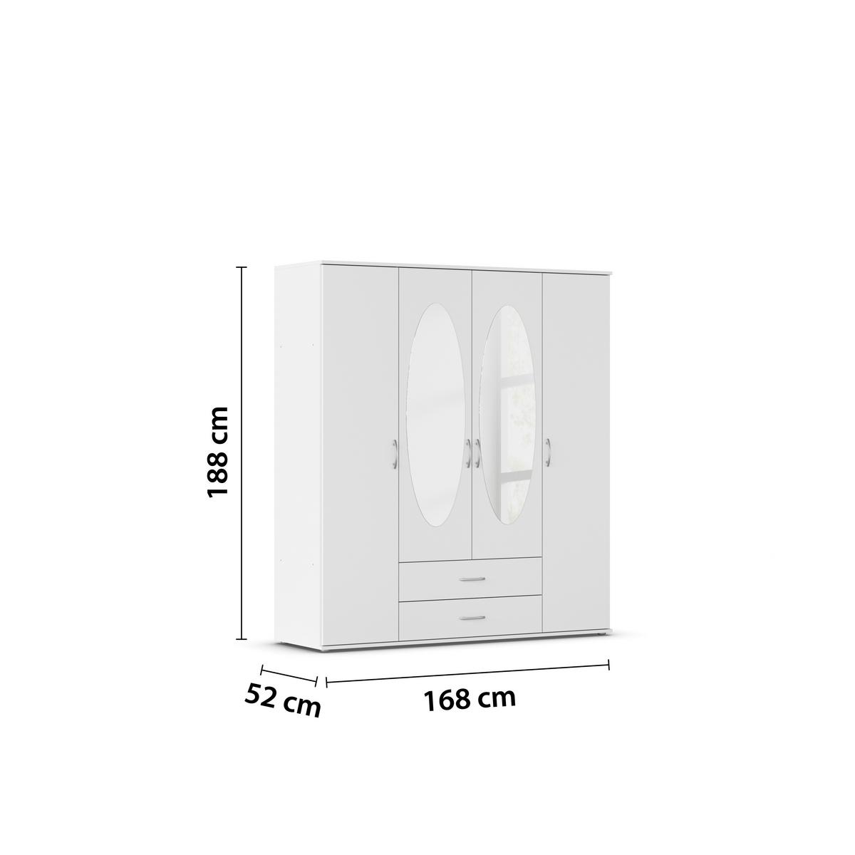 Ormar Za Odjeću Paul - bijela/boje aluminija, Konvencionalno, drvni materijal/plastika (168/188/52cm) - Modern Living