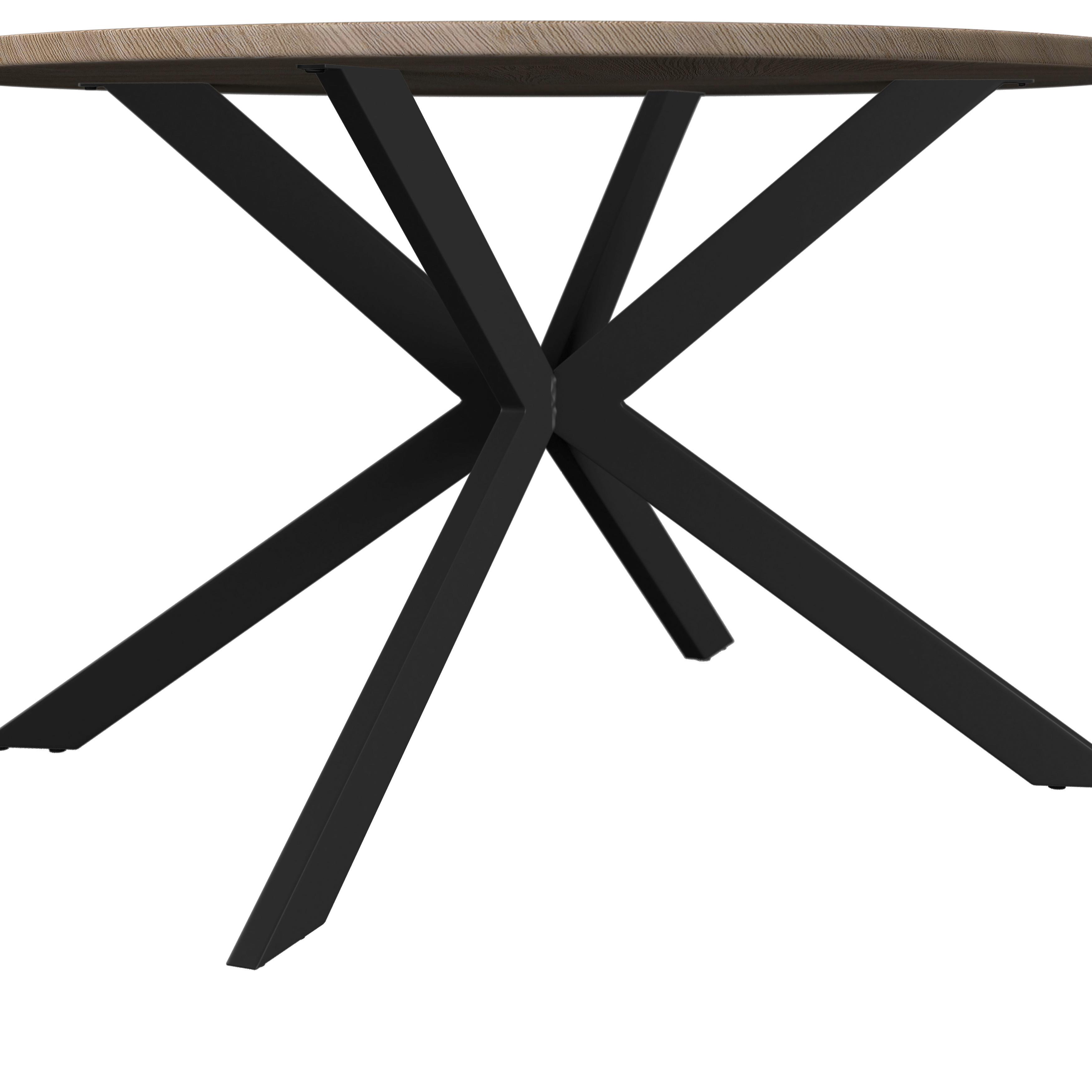 Tischgruppe Eolona Creme 5-tlg. - eukalyptusträ färg/svart, Modern, metall/trämaterial (120/76/120cm) - Bessagi Home
