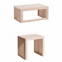 Garderobe Rib Small Hall Set - Naturfarben, Design, Holz (45/43/35cm) - Livetastic
