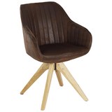 Szék Chill - Sötétbarna/Tölgyfa, Fa/Textil (60/83/65cm) - Modern Living