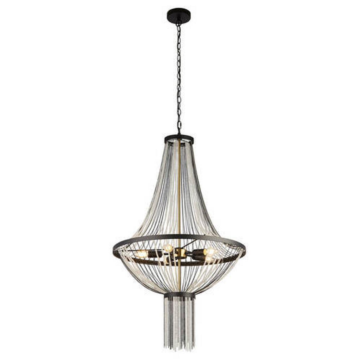 Csillár 86353-5bk Baguette - fekete/sárgarézszínű, Design, műanyag/fém (60/162cm)