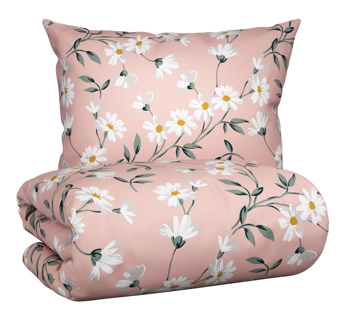 Ágyneműhuzat-garnitúra Daisy - rózsaszín/fehér, Konventionell, textil (140/200cm) - Modern Living
