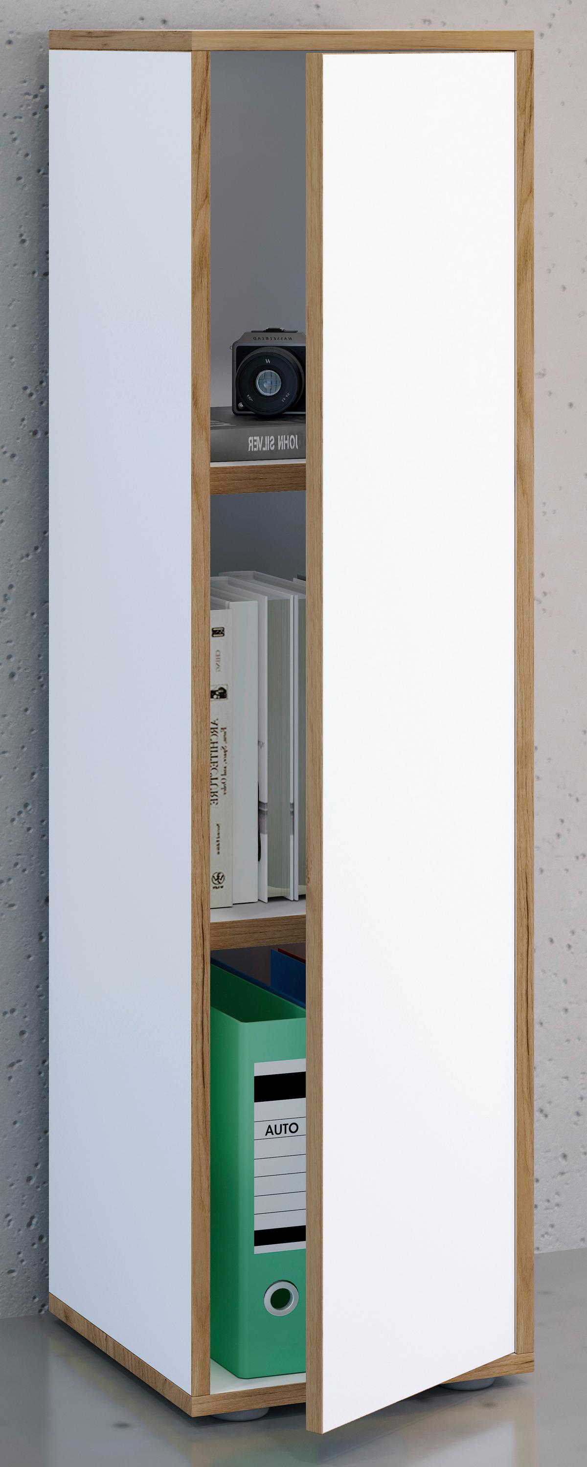 AKTENSCHRANK SALIA B30 - Honigeiche/Weiss, Design, Holzwerkstoff (30/110/33cm) - MID.YOU