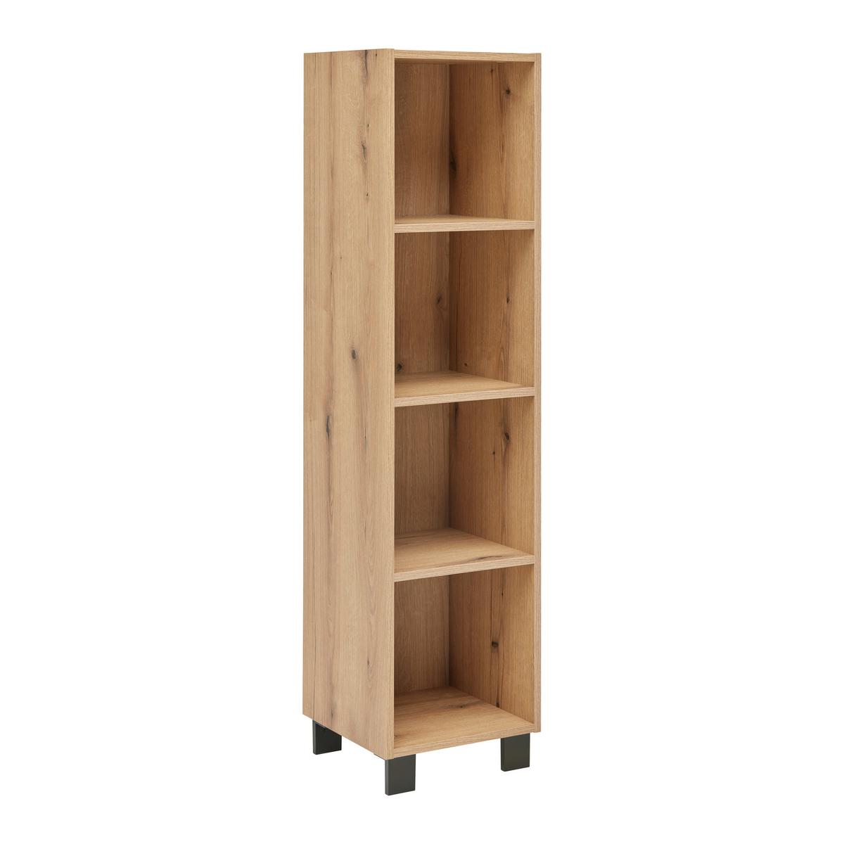 Regal Lugo Eichefarben - Schwarz, Modern, Holzwerkstoff/Kunststoff (135/43,2/34,4cm) - Mömax