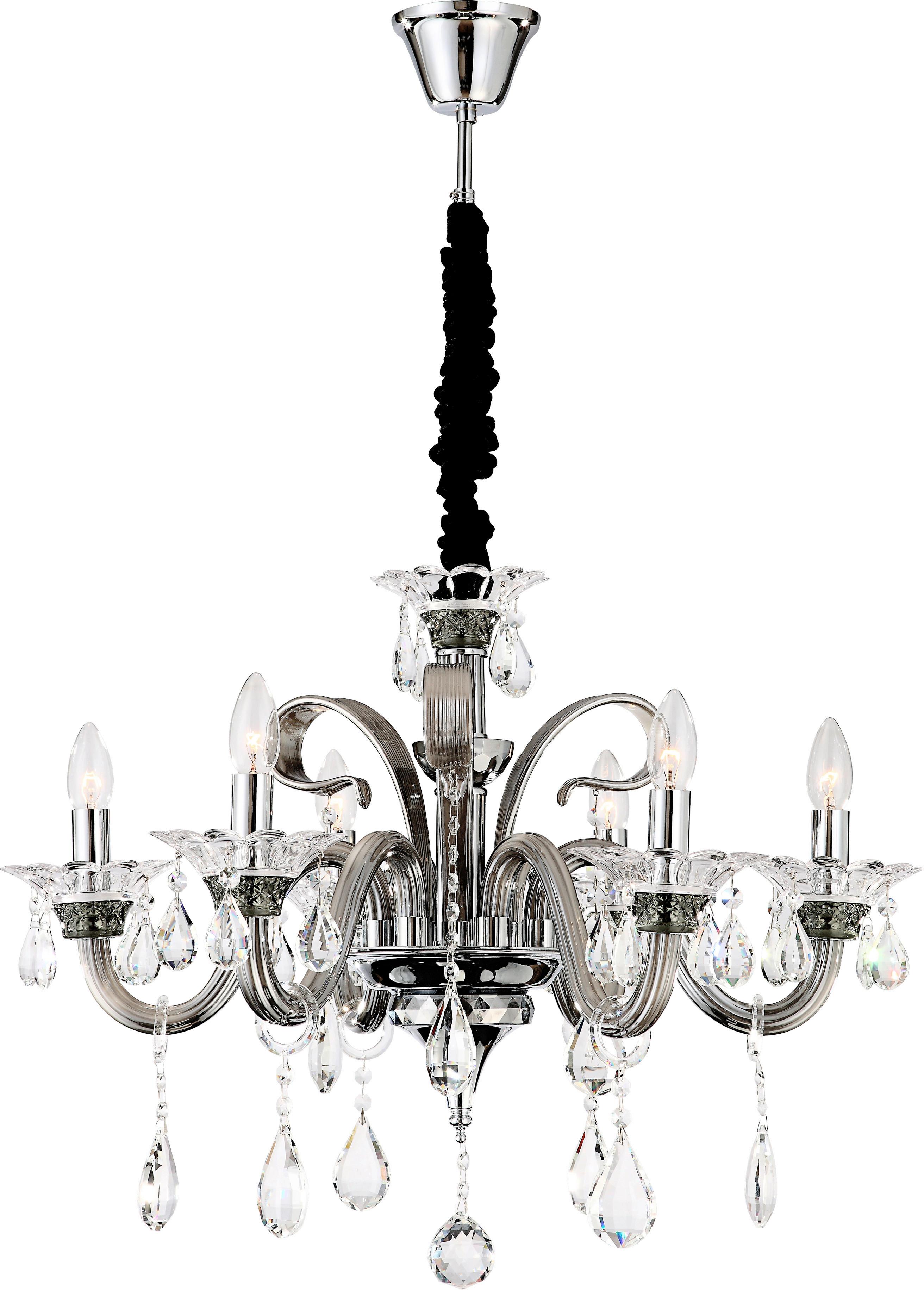 Hängeleuchte Dunja max. 40 Watt - Klar/Grau, LIFESTYLE, Glas/Metall (70/115,5cm) - Globo