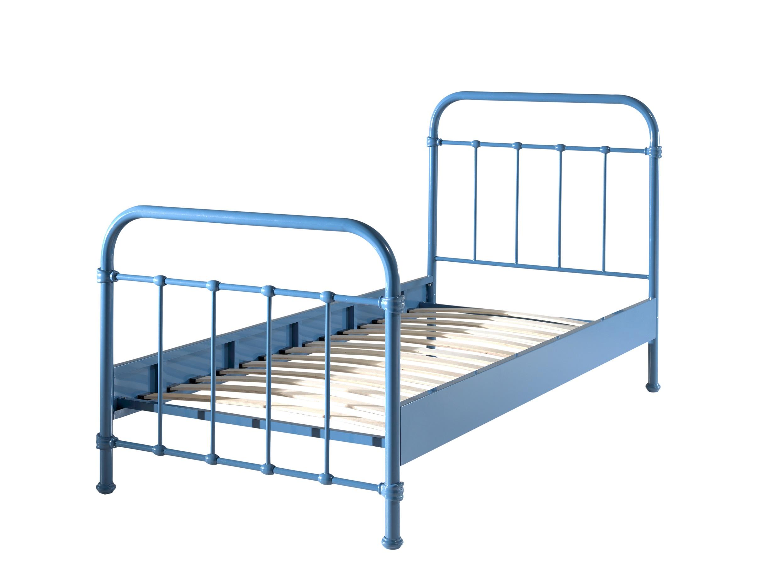 Kinder-/Juniorbett New York ca. 90x200 cm Blau - Blau, ROMANTIK / LANDHAUS, Holzwerkstoff/Metall (90/200cm) - Vipack