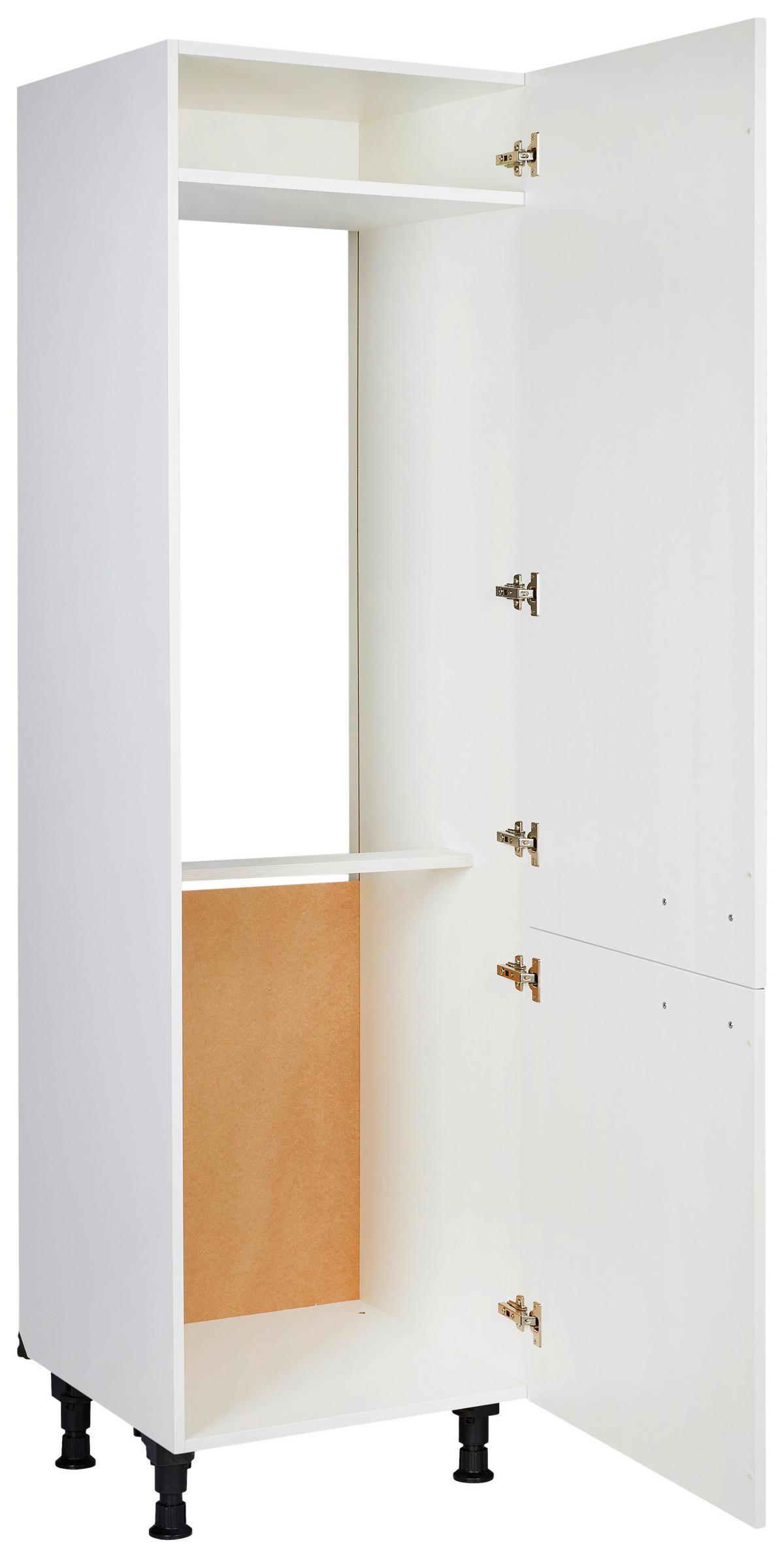 Geräteumbauschrank Touch Weiß - Edelstahlfarben/Weiß, MODERN, Holzwerkstoff/Metall (60/216,6/58cm) - Nobilia
