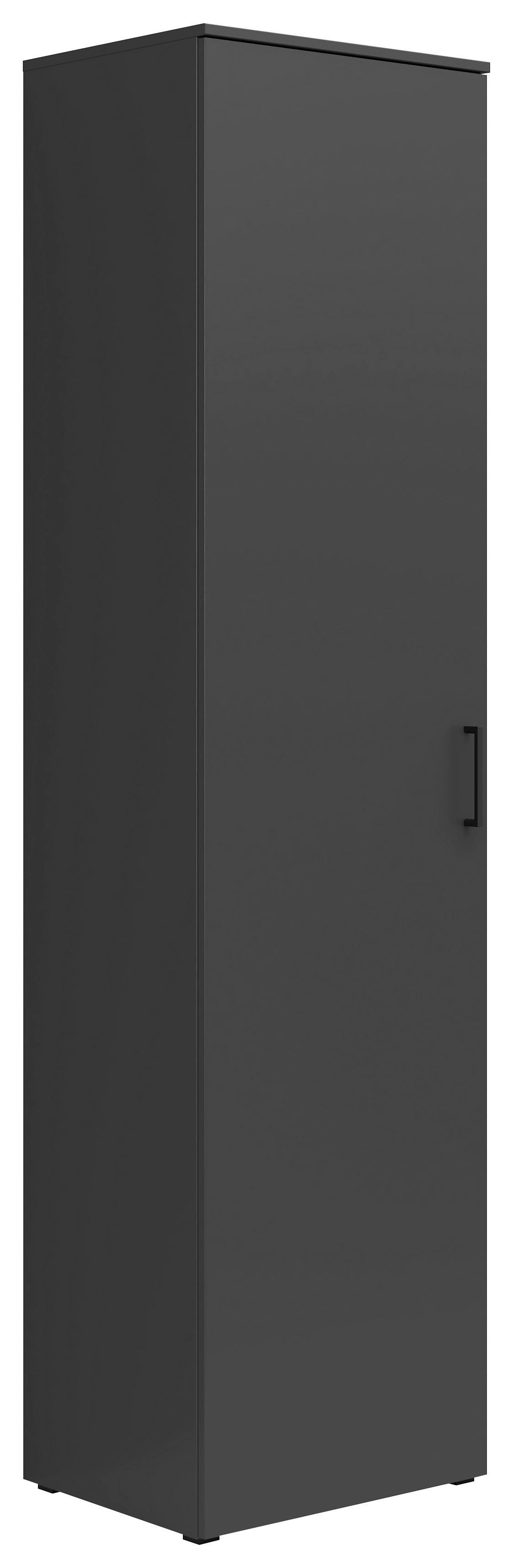 Schrank Multistauraum Graphitfarben - Graphitfarben/Schwarz, MODERN, Holzwerkstoff/Kunststoff (50/195/40cm) - Mömax