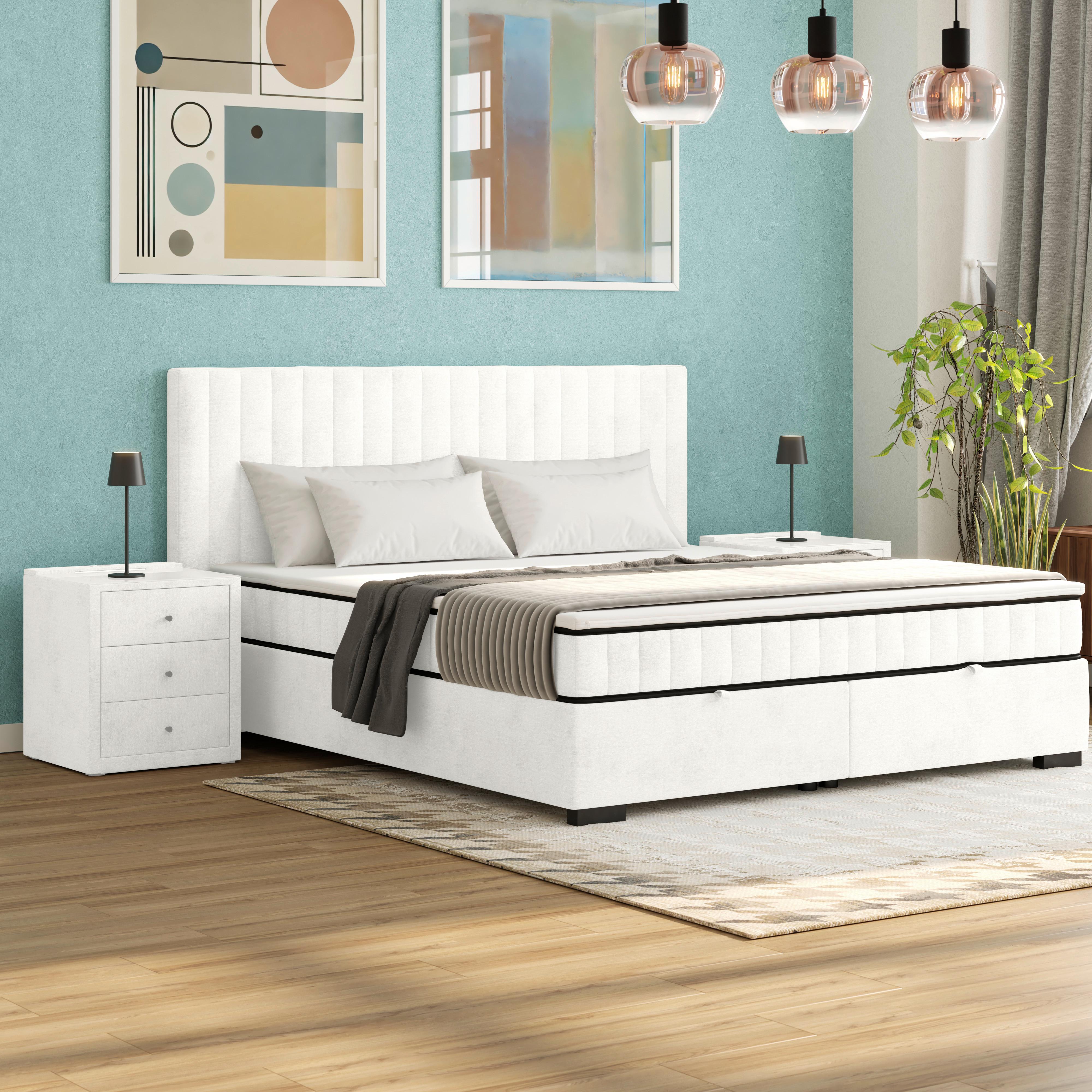 Box Krevet Maya C - crna/krem, Moderno, drvni materijal/drvo (160/200cm) - Modern Living