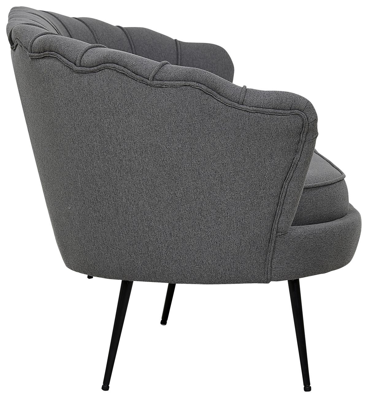 Sofa Calais ca. 180 cm Grau - Dunkelgrau/Schwarz, Design, Textil/Metall (180/78.5/78cm) - Livetastic