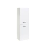 Midischrank Florida in Weiß - Chromfarben/Weiß Hochglanz, MODERN, Holzwerkstoff/Metall (40/130/35cm)