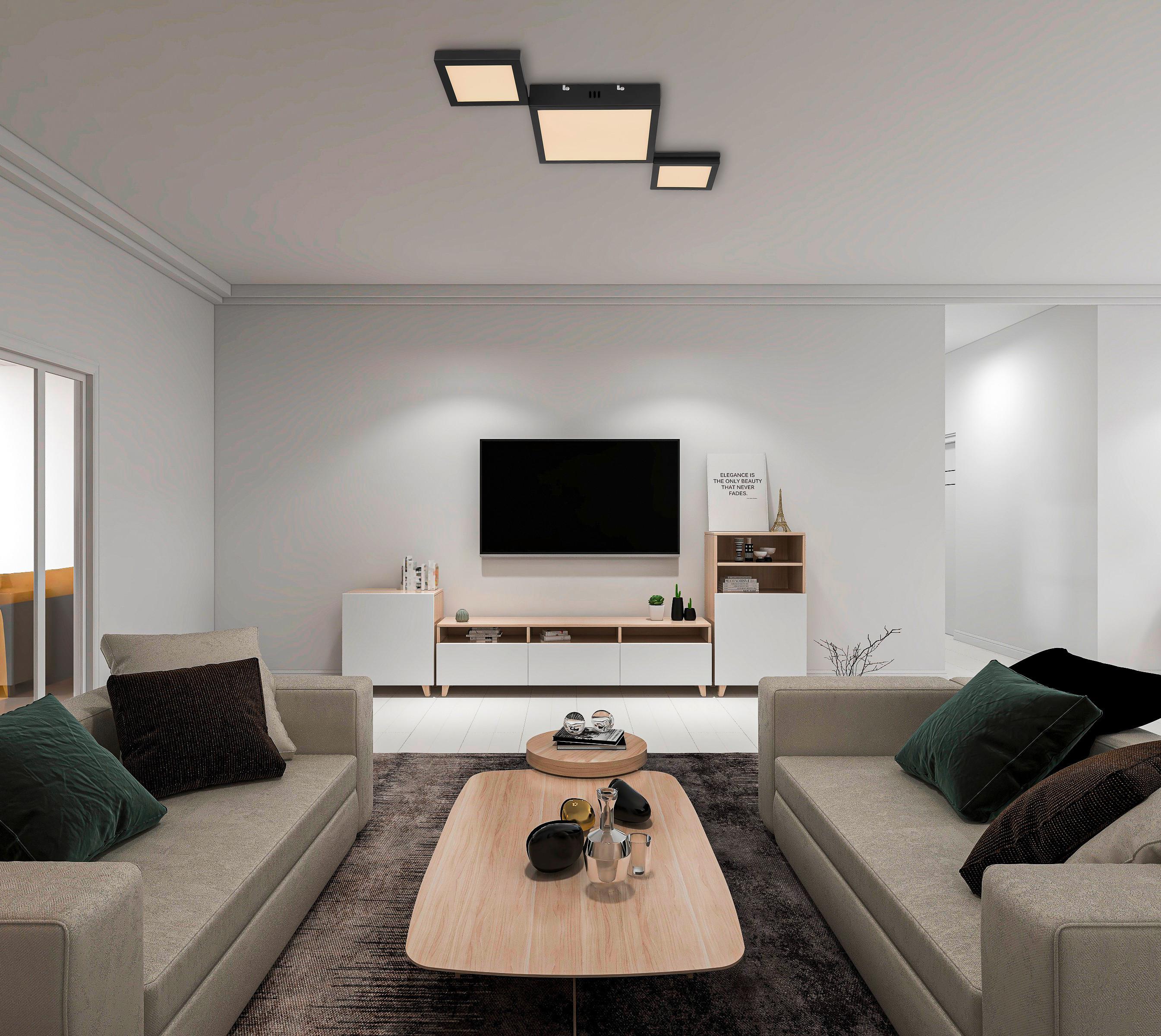 Led Mennyezeti Lámpa 67253-25 - fekete/opál, Design, műanyag/fém (71/31/4,5cm) - Globo