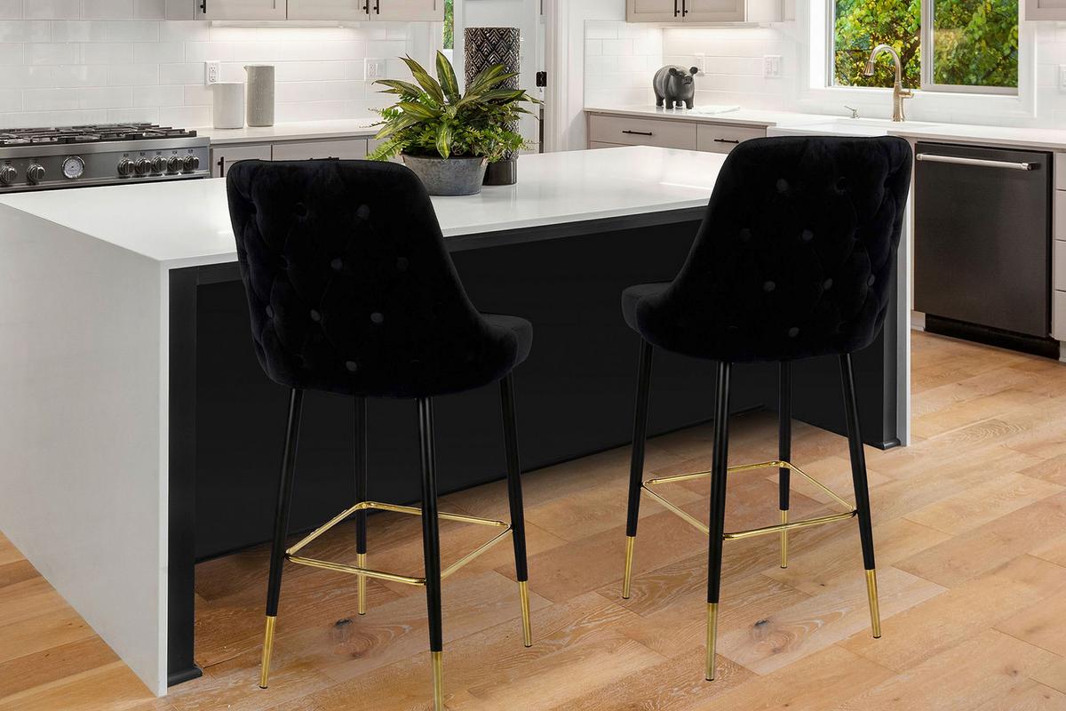 Bárszék Kzpjk-Blk - fekete, Design, textil/fém (53/110/57cm) - Kayoom