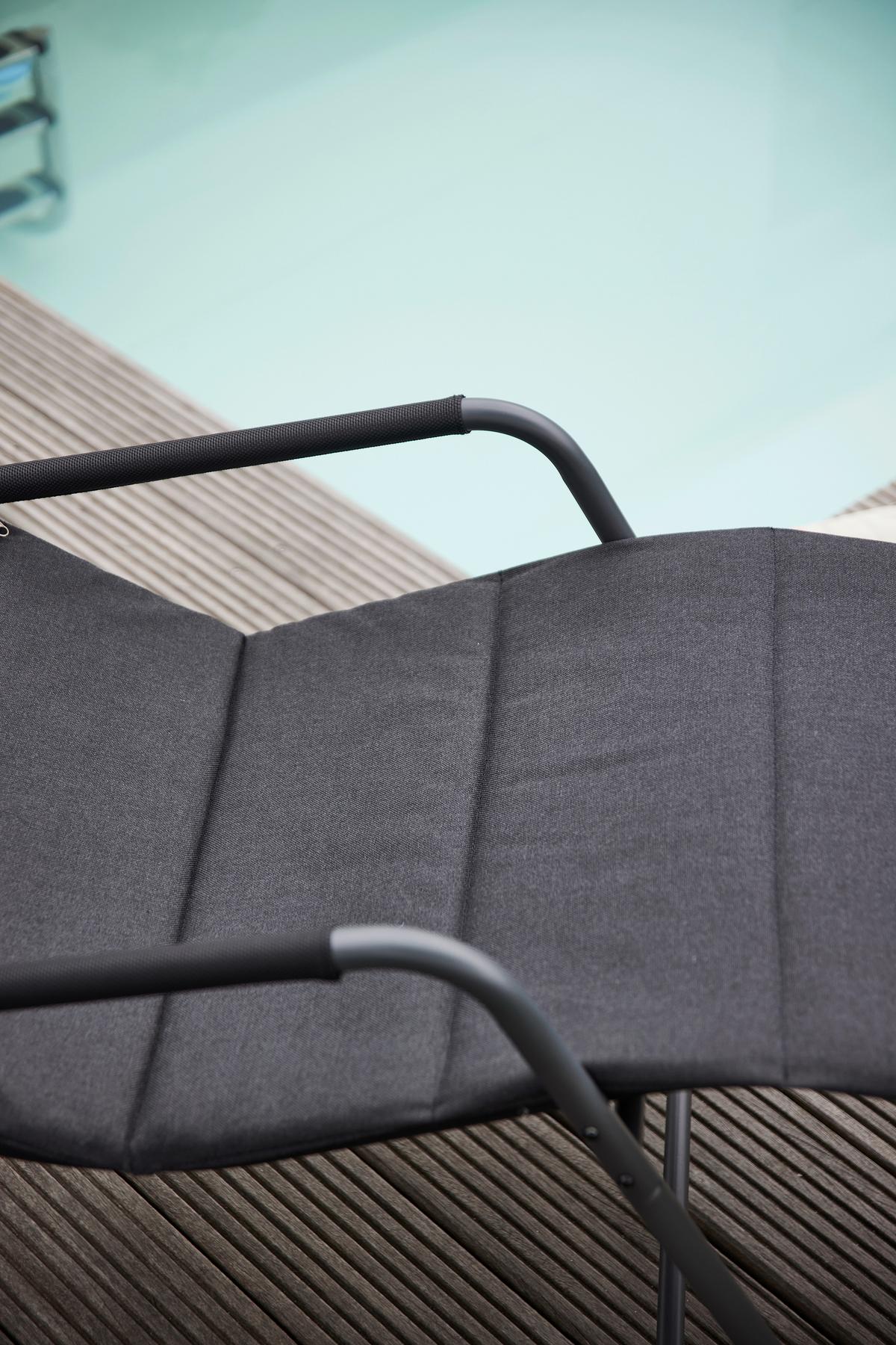 Sienna Garden Relaxliege ca.57x81x143cm Schwarz - Schwarz, KONVENTIONELL, Kunststoff/Textil (57/81/143cm) - Siena Garden
