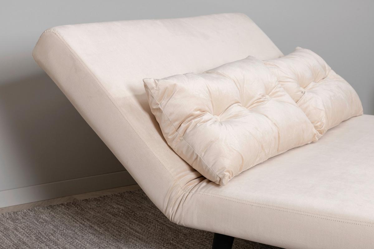 SCHLAFSOFA VICKY - Creme, Design, Textil/Metall (120/88/80cm) - Livetastic