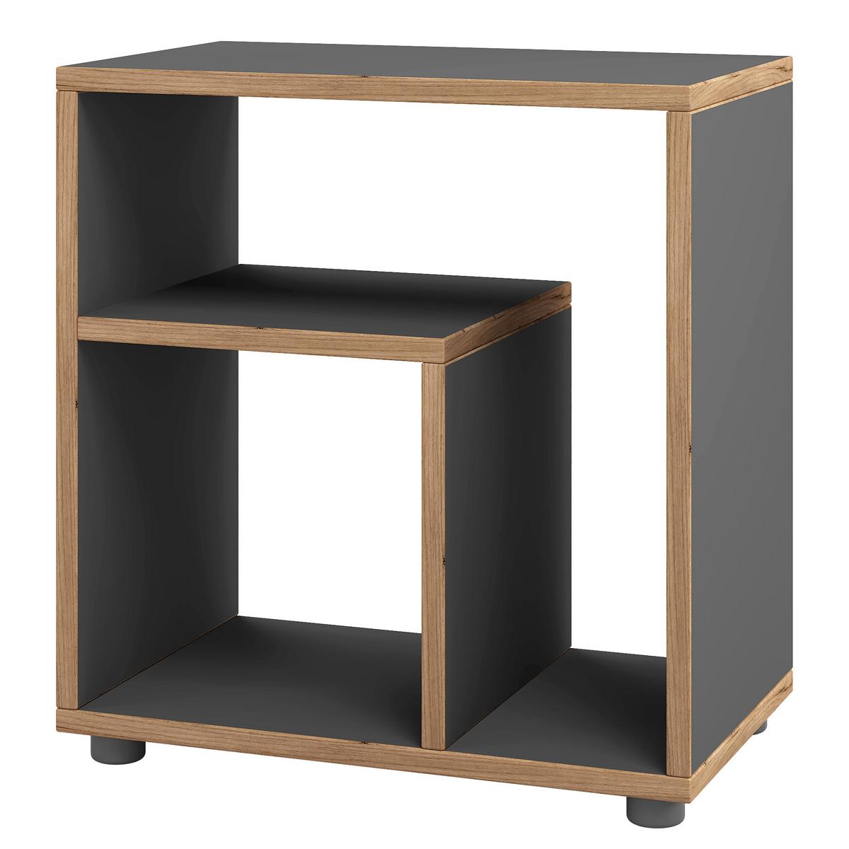 BEISTELLTISCH ZEITO - Honigeiche/Anthrazit, Design, Holzwerkstoff/Kunststoff (50/55/30cm) - MID.YOU