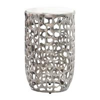 BEISTELLTISCH WL7.525 - Silberfarben, Design, Stein/Metall (30/50/30cm) - Livetastic