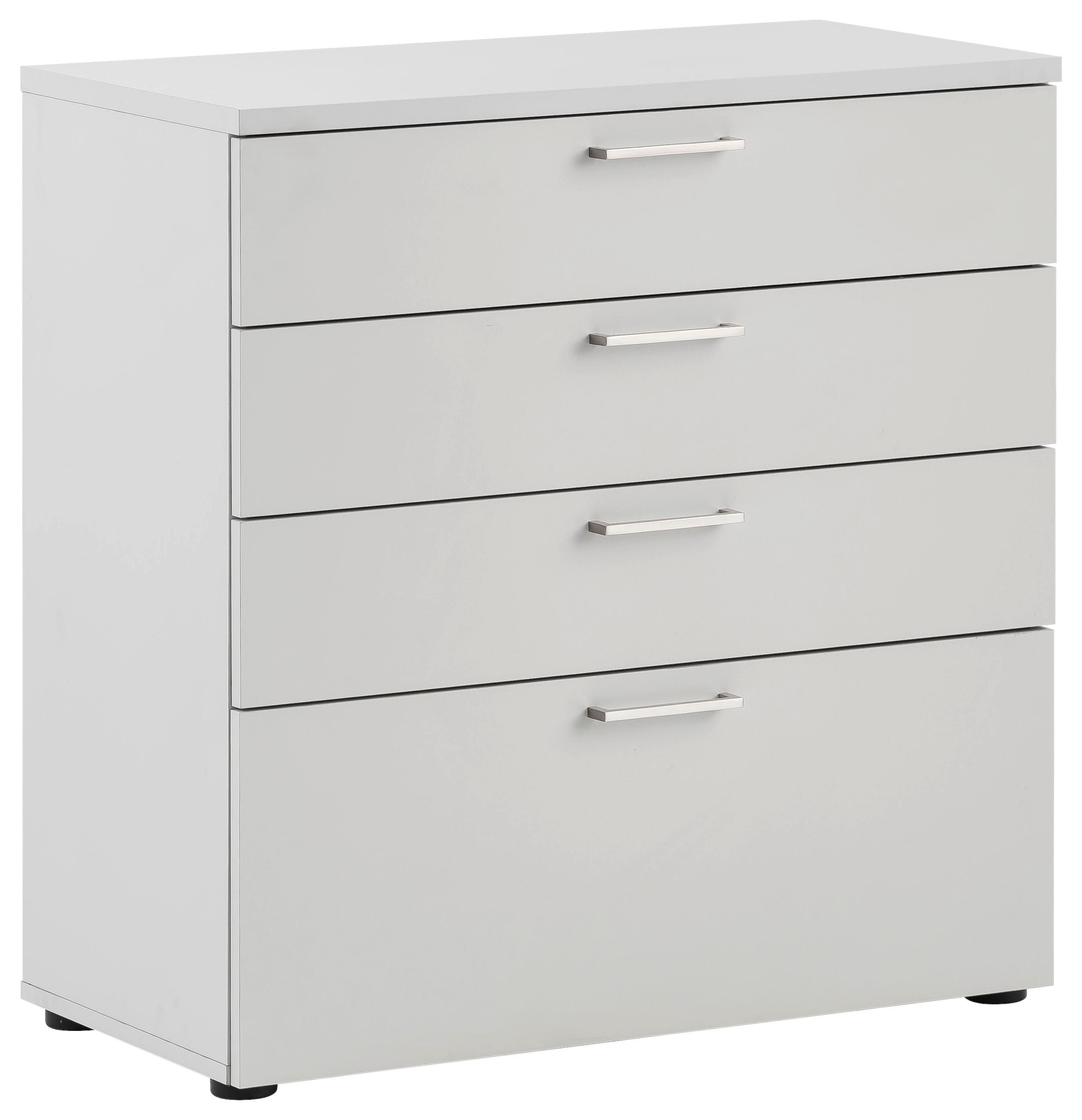 Kommode "Serie 1500" , hellgrau - Silberfarben/Hellgrau, KONVENTIONELL, Holzwerkstoff/Kunststoff (80,2/84,2/41cm) - MID.YOU