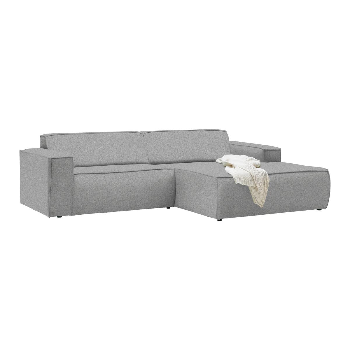 Wohnlandschaft Loft Silberfarben - Silberfarben/Schwarz, MODERN, Kunststoff/Textil (265/75/172cm) - Mömax
