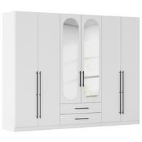 Dulap cu uși rotative VELORA - alb, Konventionell, material pe bază de lemn (271/210/54cm) - Mömax