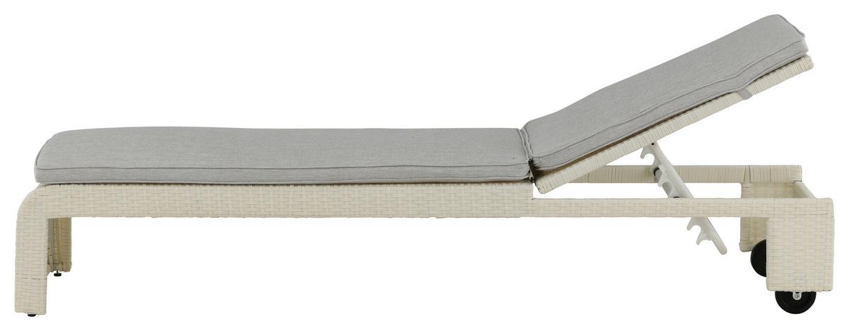 Sonnenliege London ca. 60x32x196 cm Weiß - Weiß, KONVENTIONELL, Kunststoff (60/32/196cm) - Gardenson