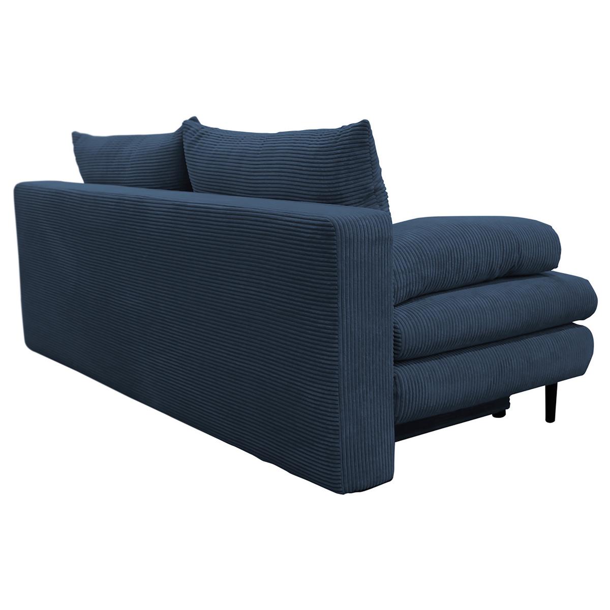 Trosjed Na Razvlačenje Fiore - tamno plava/crna, Design, tekstil/drvo (202/85/99cm) - Modern Living