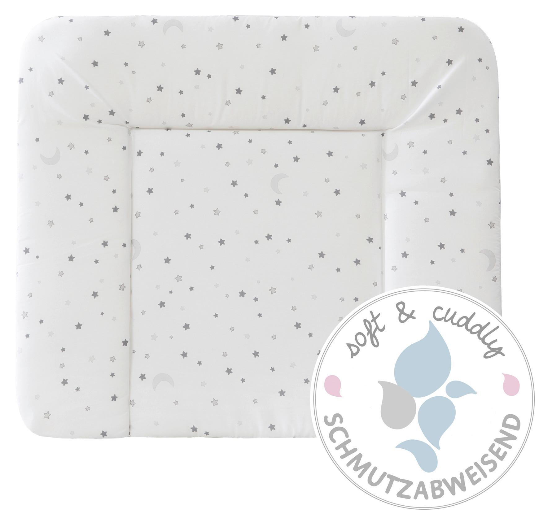 Wickelauflage Sternenzauber Grau/Weiß ca. 85x4x75cm - Weiß, Textil (85/4/75cm) - Roba