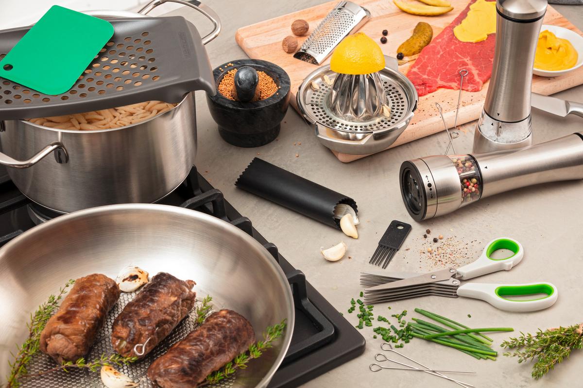 Oală pentru carne Munich 5,5L - culoare inox, Design, sticlă/metal (24cm) - Chefkoch+Fackelmann