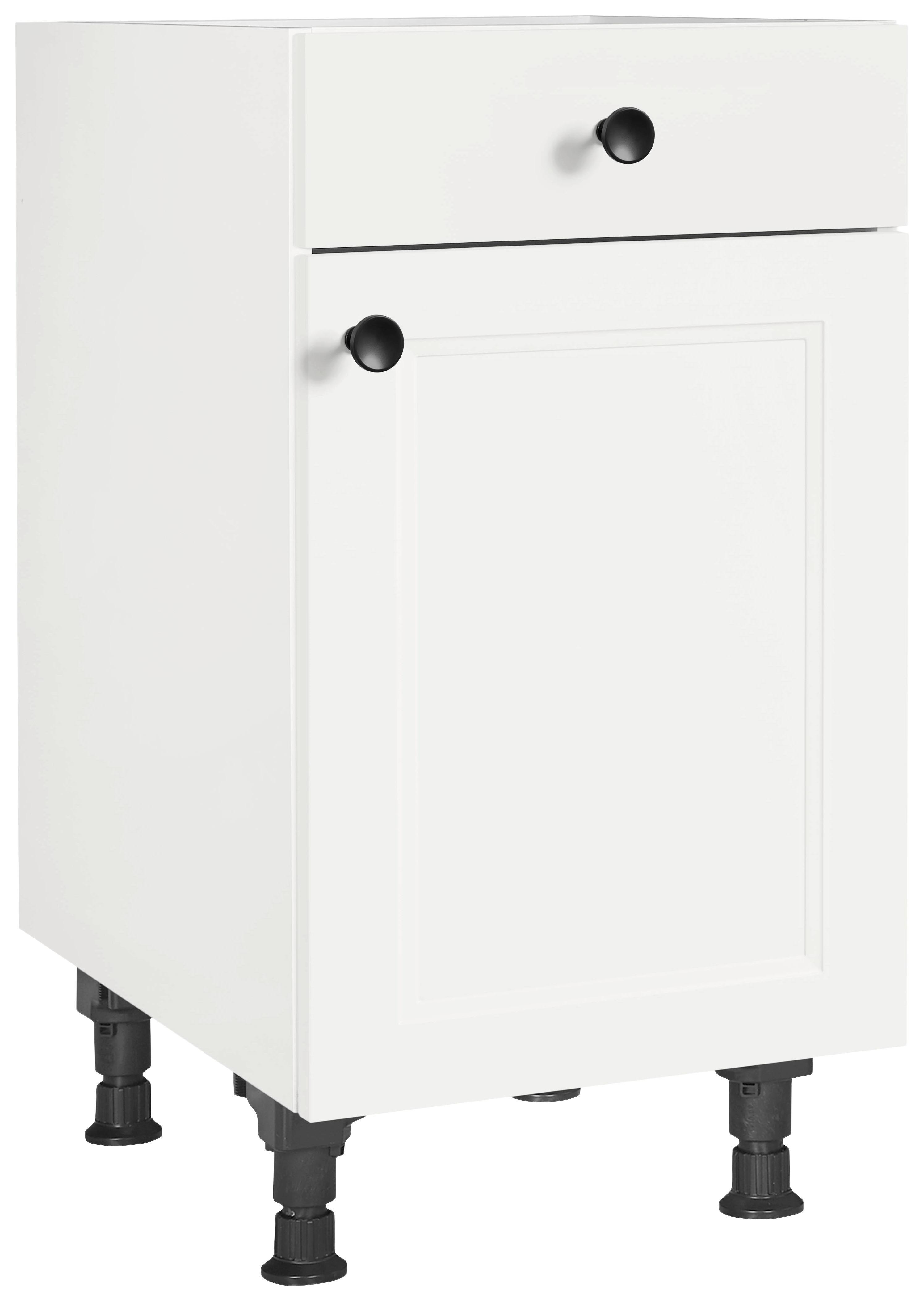 Schubkastenunterschrank Cascada Weiß - Schwarz/Weiß, MODERN, Holzwerkstoff/Metall (45/87/56cm) - Nobilia