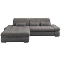 Wohnlandschaft Dalida Braun/Grau Chenille - Chromfarben/Graubraun, Design, Textil/Metall (196/300cm) - Livetastic