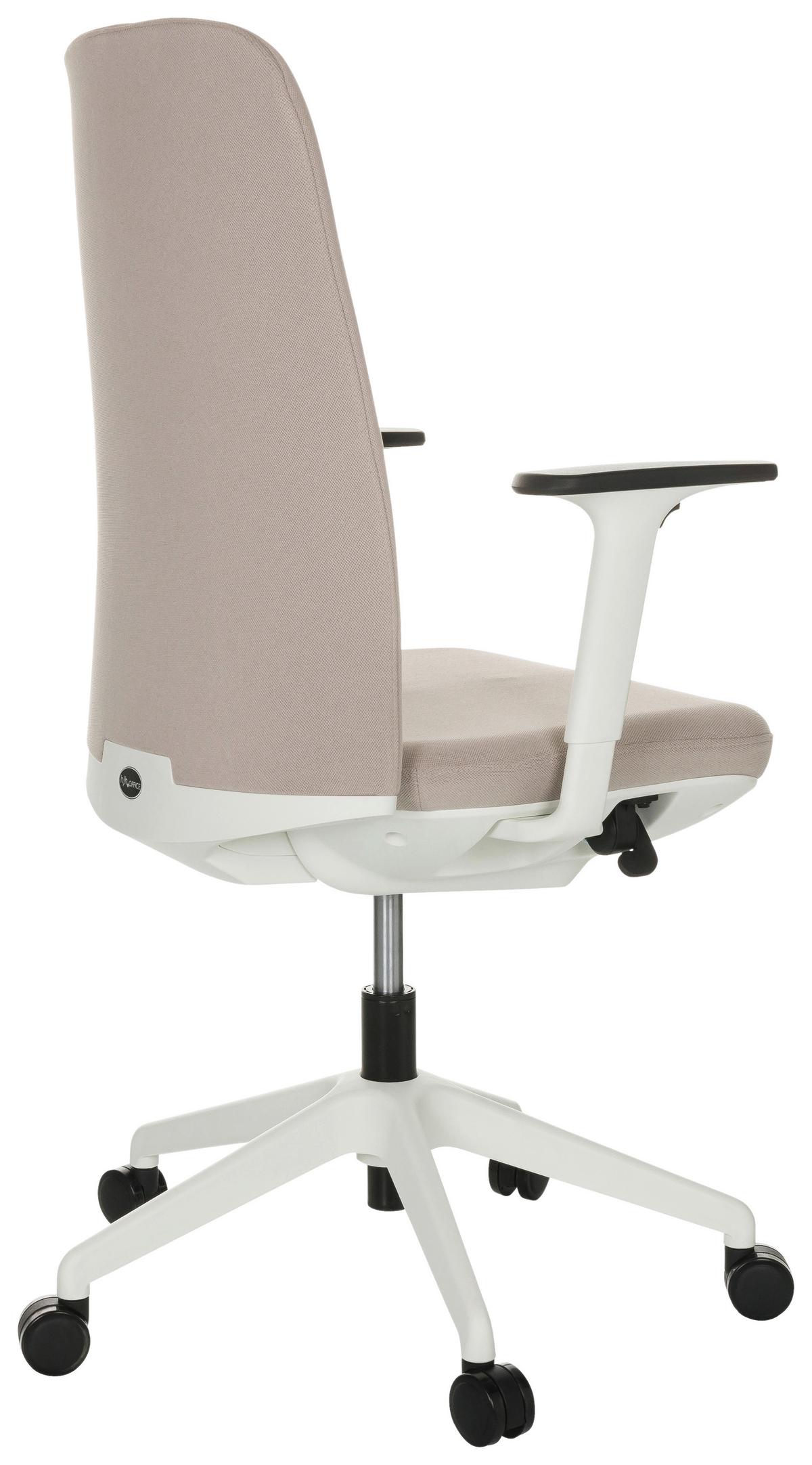 Pisarniški Stol Nestora, Bež - bela/bež, Basics, umetna masa/tekstil (70/103-113/70cm) - MID.YOU