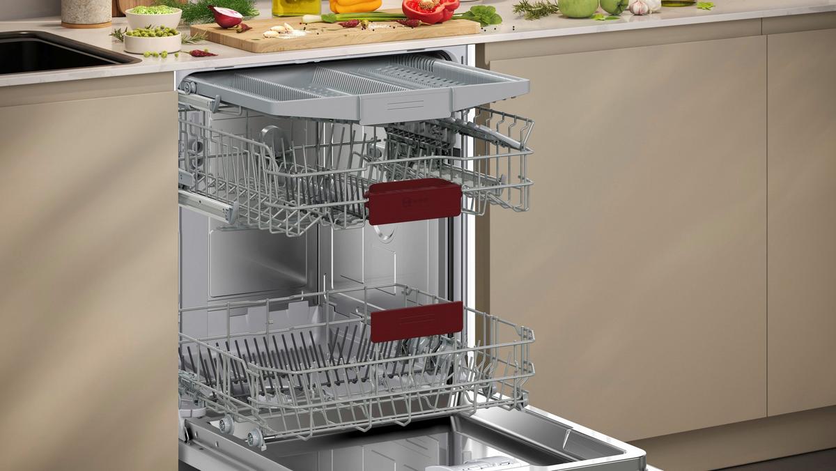 Geschirrspüler S275EAX16E max. 2400 W vollintegrierbar - Creme, Natur, Metall (59,8/86,5/55cm) - Neff