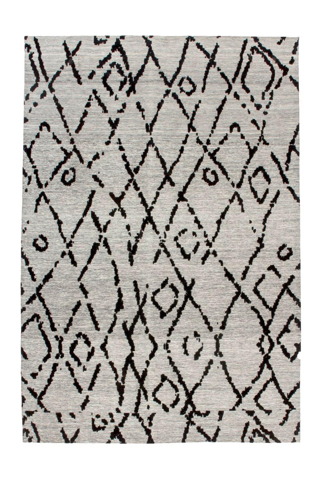 Vintage-teppich River 110 Grau/schwarz 120x170 - Schwarz/Grau, Basics, Textil (120/170cm) - Kayoom