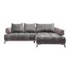 Ecksofa Morgan Grau - Schwarz/Grau, Modern, Textil/Metall (262/184cm) - Mömax