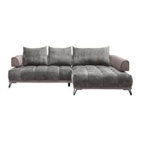 Ecksofa Morgan Grau - Schwarz/Grau, MODERN, Textil/Metall (262/184cm) - Mömax