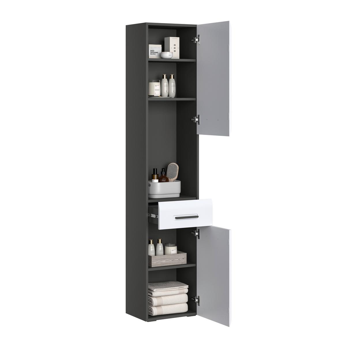 Visoki Element Pearl New - bijela/antracit, Konvencionalno, drvni materijal/plastika (40/188,5/29,6cm)