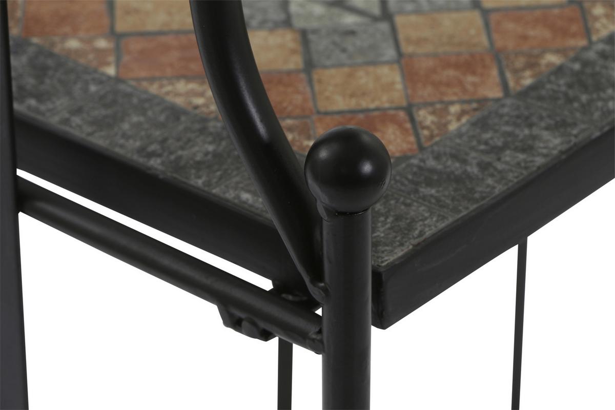 GARTENREGAL 380823 - Multicolor/Schwarz, MODERN, Keramik/Metall (62/142/29cm) - Siena Garden