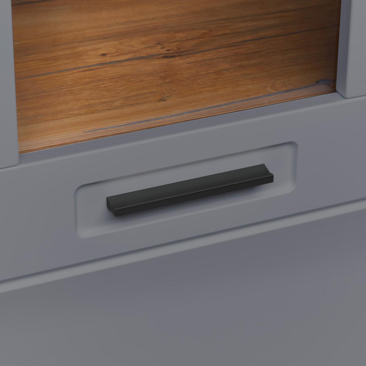Vitrină suspendată Auris - gri, Modern, sticlă/material pe bază de lemn (40,3/123,4/37,1cm) - Modern Living