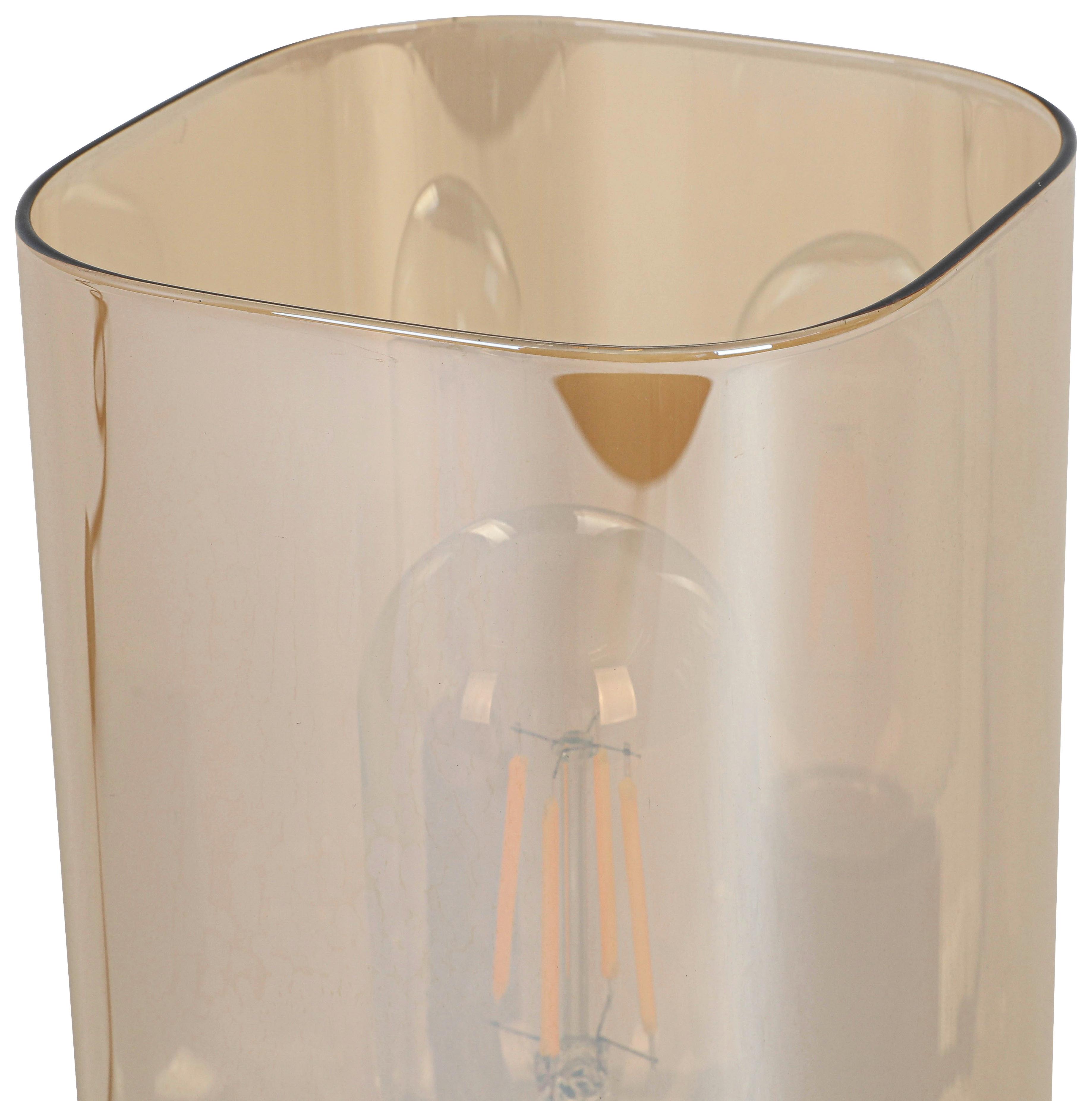 BORDSLAMPA AMBER - bärnstensfärgad/svart, Modern, glas/plast (10/10/20cm) - Mömax