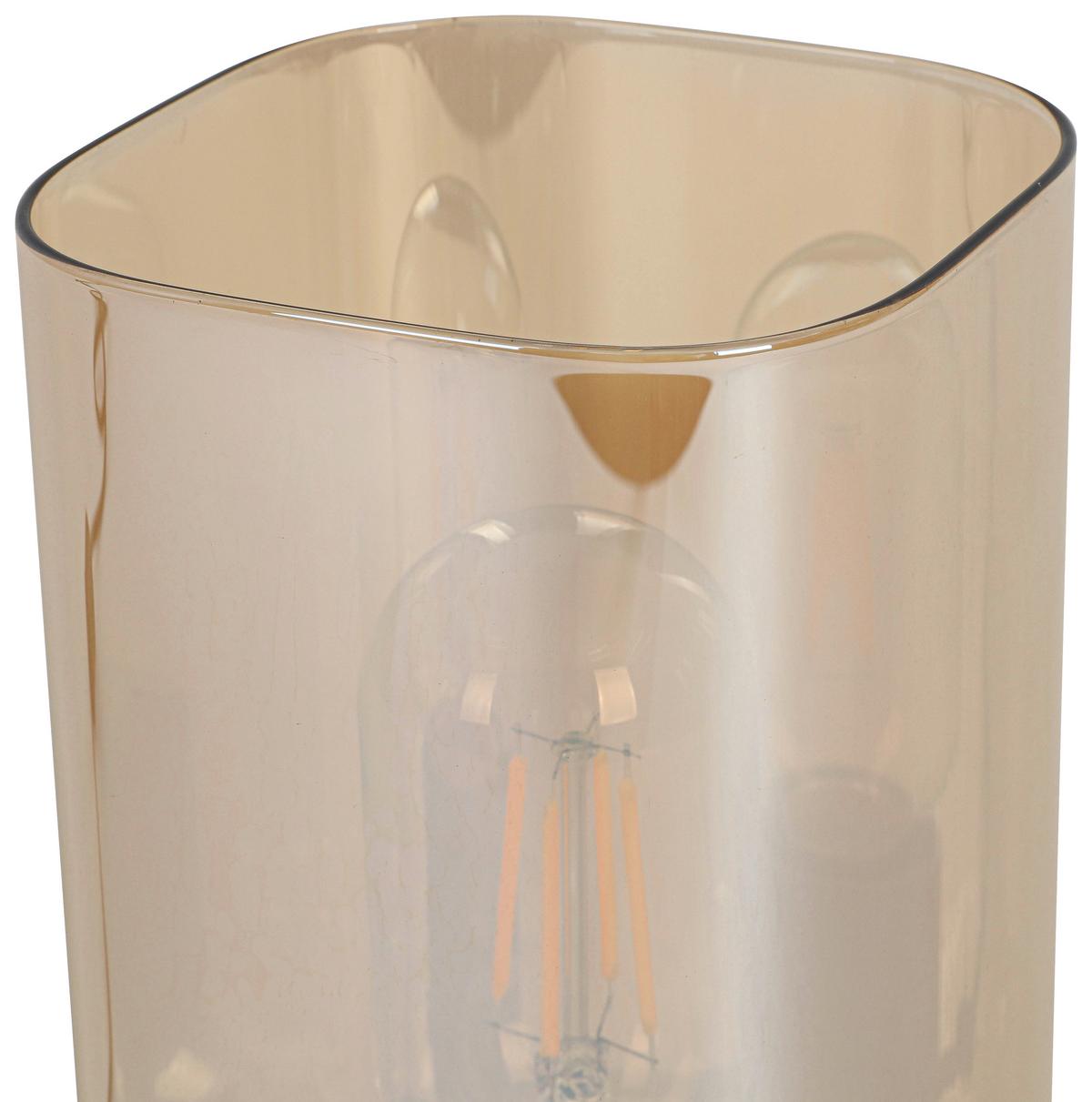 Veioză Amber - culoare chihlimbar/negru, Modern, plastic/sticlă (10/10/20cm) - Mömax